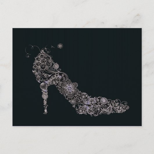 Carte Postale Chic Shoe Postcard / Invitation / RSVP (Devant)