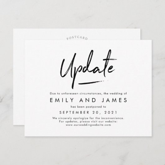 Carte Postale Chic Strokes EDITABLE COULEUR Modifier La date (Devant / Derrière)