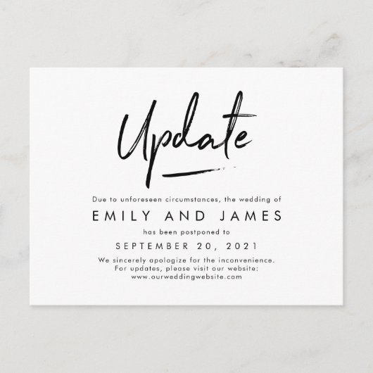 Carte Postale Chic Strokes EDITABLE COULEUR Modifier La date (Devant)
