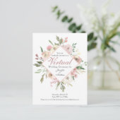 Carte Postale Chic Virtual Spring Floral Blush Mariage rose (Debout devant)