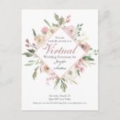 Carte Postale Chic Virtual Spring Floral Blush Mariage rose (Devant)