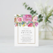 Carte Postale Chic Watercolor Floral Bridal Brunch (Debout devant)