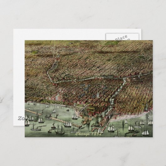 Carte Postale Chicago 1892 (Devant / Derrière)