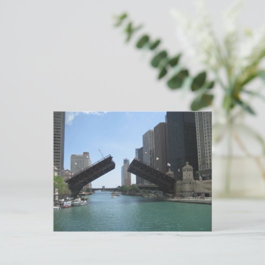 Carte Postale Chicago-Bridge et River (Debout devant)