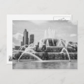 Carte postale Chicago Buckingham Gris (Devant / Derrière)