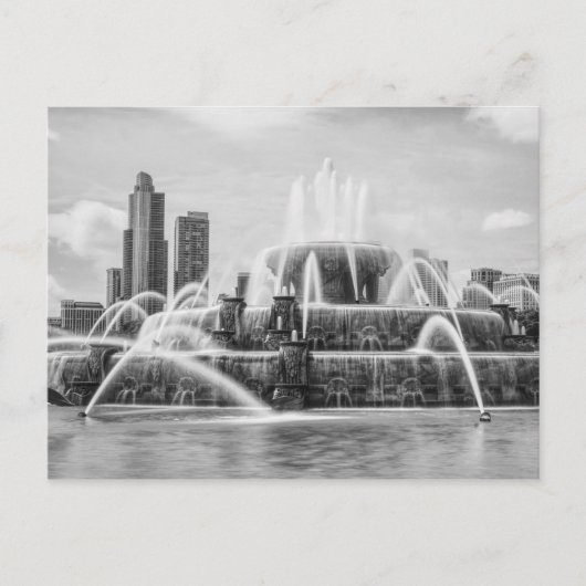 Carte postale Chicago Buckingham Gris (Devant)