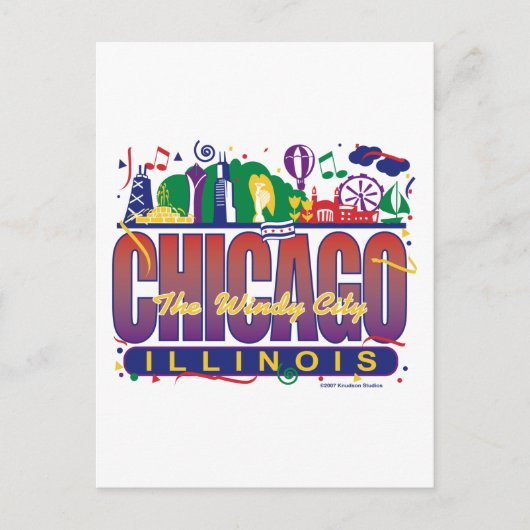 Carte Postale Chicago-Confetti (Devant)