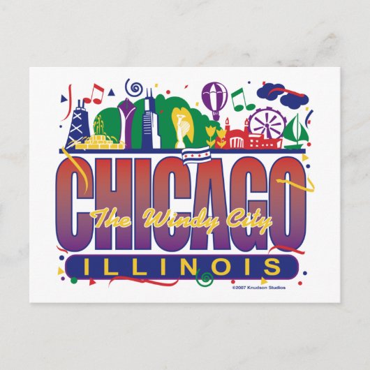Carte Postale Chicago-Confetti (Devant)