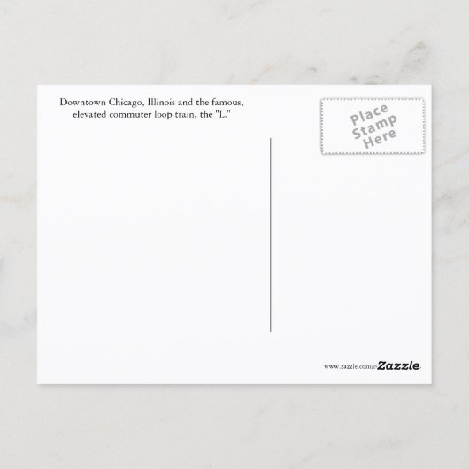 Carte Postale Chicago Elevated Loop Train Travel Photo (Dos)