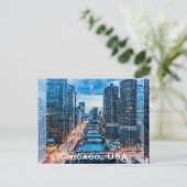 Carte Postale Chicago, États-Unis Voyage Tourisme Publicité vint (Debout devant)