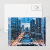 Carte Postale Chicago, États-Unis Voyage Tourisme Publicité vint (Devant / Derrière)