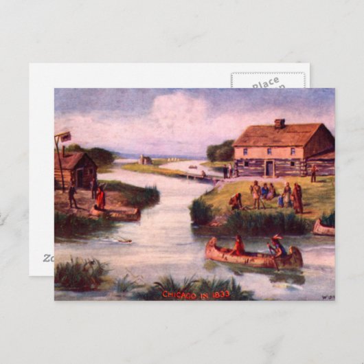 Carte postale Chicago Frontier 1833 (Devant / Derrière)