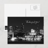 Carte Postale Chicago Grant Park Grayscale Penser De Vous (Devant / Derrière)