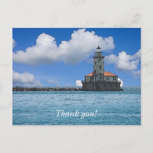 Carte Postale Chicago Harbor Lighthouse Remerciements Impression (Devant)