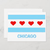 Carte postale Chicago Heart Flag (Devant / Derrière)