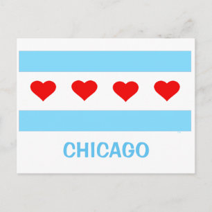 Carte postale Chicago Heart Flag