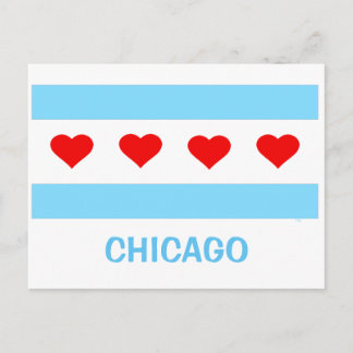 Carte postale Chicago Heart Flag