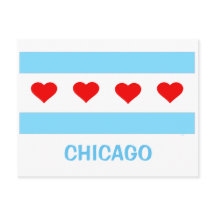 Carte postale Chicago Heart Flag