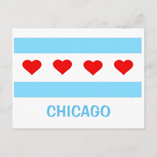Carte postale Chicago Heart Flag (Devant)