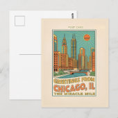 Carte Postale Chicago IL Miracle Mile Rétro (Devant / Derrière)