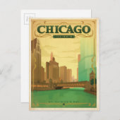 Carte Postale Chicago, IL - Saint Patrick's Day (Devant / Derrière)