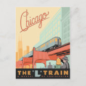 Carte Postale Chicago, IL - Train "L" (Devant)
