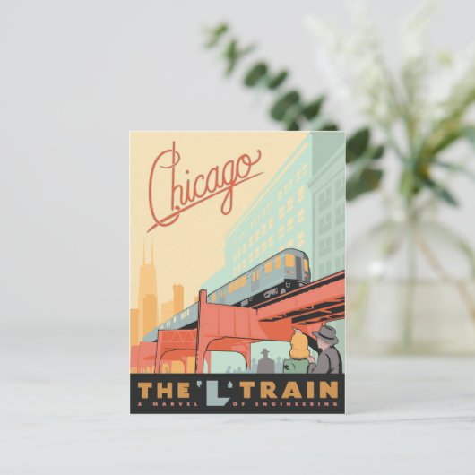 Carte Postale Chicago, IL - Train "L" (Debout devant)