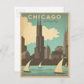 Carte Postale Chicago, IL - Windy City (Devant / Derrière)