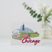 Carte Postale Chicago, Illinois Célèbre des États-Unis (Debout devant)