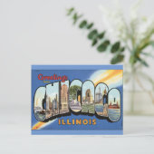Carte postale Chicago Illinois de style vintage (Debout devant)