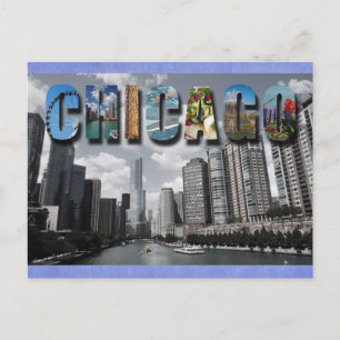 Carte Postale Chicago Illinois River Skyline