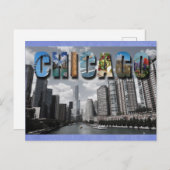 Carte Postale Chicago Illinois River Skyline (Devant / Derrière)