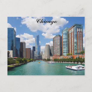 Carte Postale Chicago Illinois River Skyline
