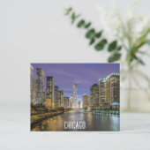 Carte Postale Chicago Illinois River Skyline pour Night Travel (Debout devant)