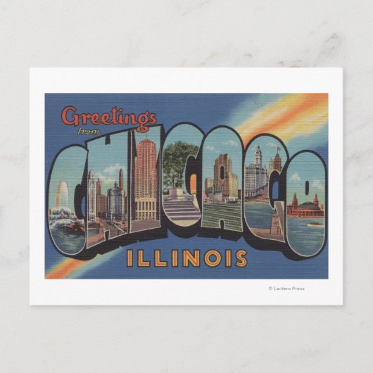 Carte Postale Chicago, Illinois - Scènes de grandes lettres (Devant)