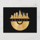 Carte Postale Chicago Illinois Skyline Golden Vinyl Chic (Devant)