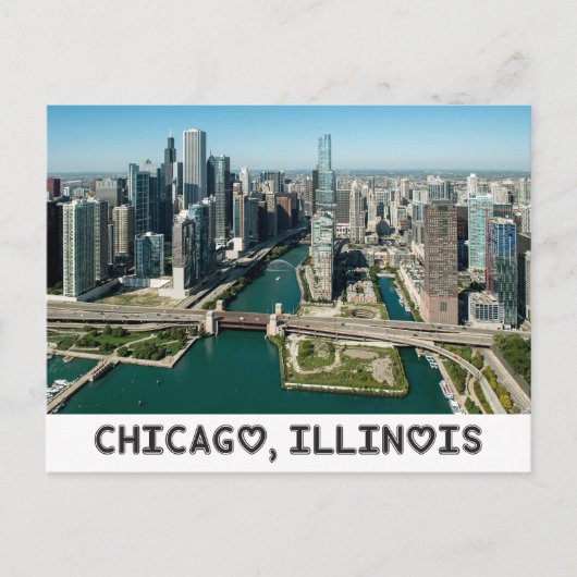 Carte Postale Chicago Illinois Skyline, United States (Devant)