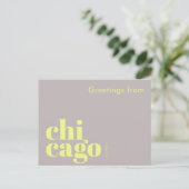 Carte Postale Chicago Illinois typographique moderne  (Debout devant)