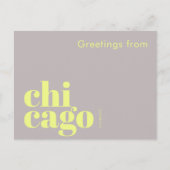 Carte Postale Chicago Illinois typographique moderne  (Devant)