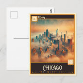 Carte Postale Chicago, Illinois | VINTAGE (Devant / Derrière)