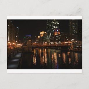 Carte Postale Chicago Illinois Windy City Night Building Destiné
