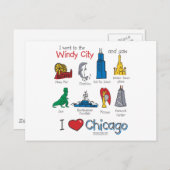 Carte Postale Chicago—kids-Icons-NEW-[Co (Devant / Derrière)