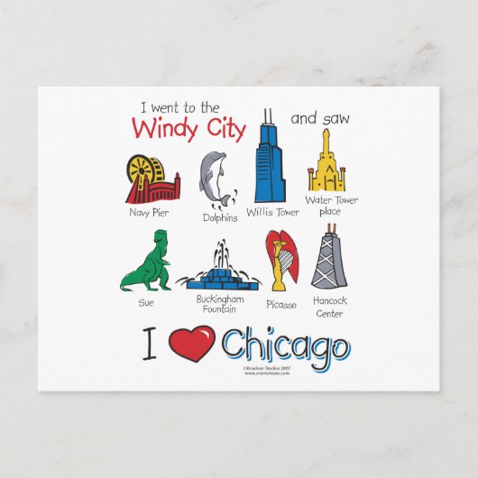 Carte Postale Chicago—kids-Icons-NEW-[Co (Devant)