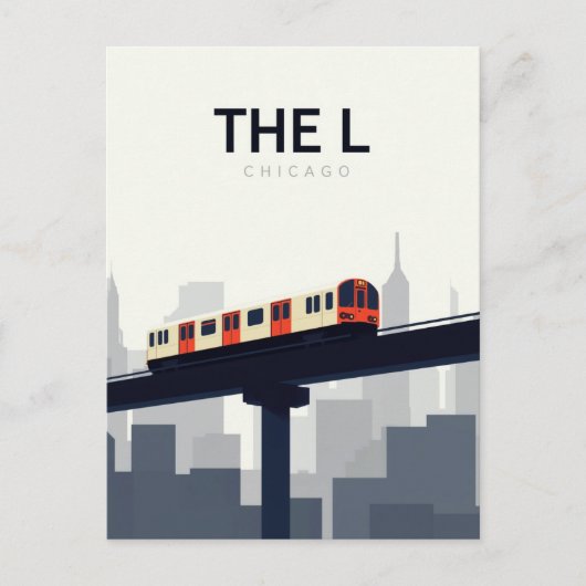 Carte Postale Chicago 'L' Elevated Train (Devant)