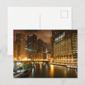 Carte Postale Chicago la nuit (Devant / Derrière)