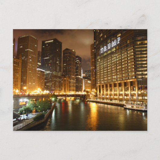Carte Postale Chicago la nuit (Devant)