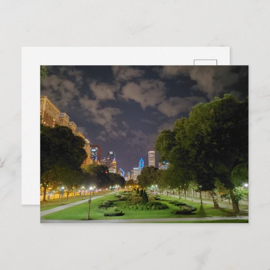 Carte postale Chicago Night Sky (Devant / Derrière)