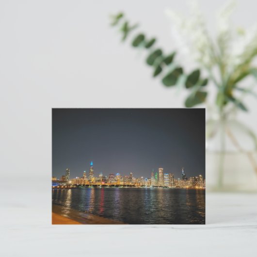 Carte postale Chicago Night Skyline (Debout devant)