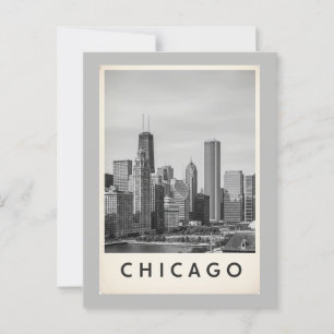 Carte Postale chicago noir et blanc
