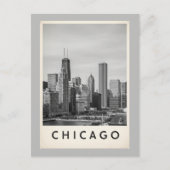 Carte Postale chicago noir et blanc (Devant)